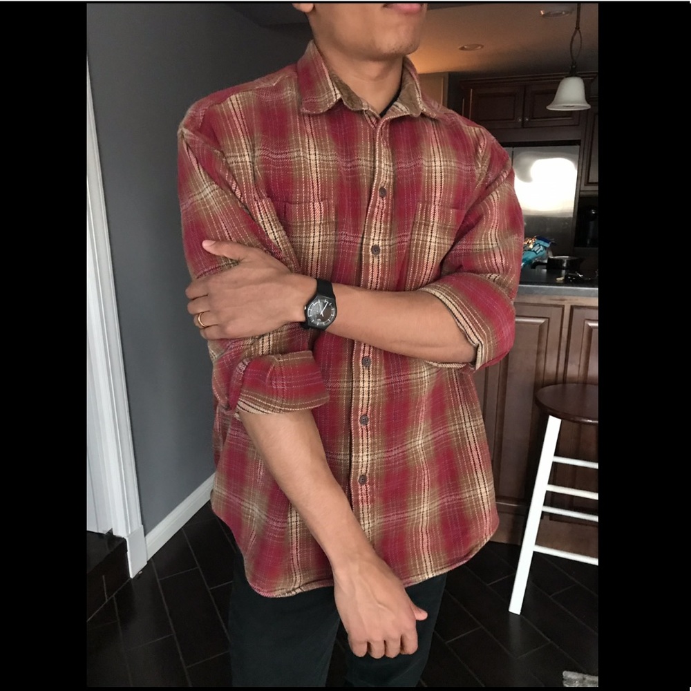 St. John’s Bay Red Plaid Flannel Button Down
